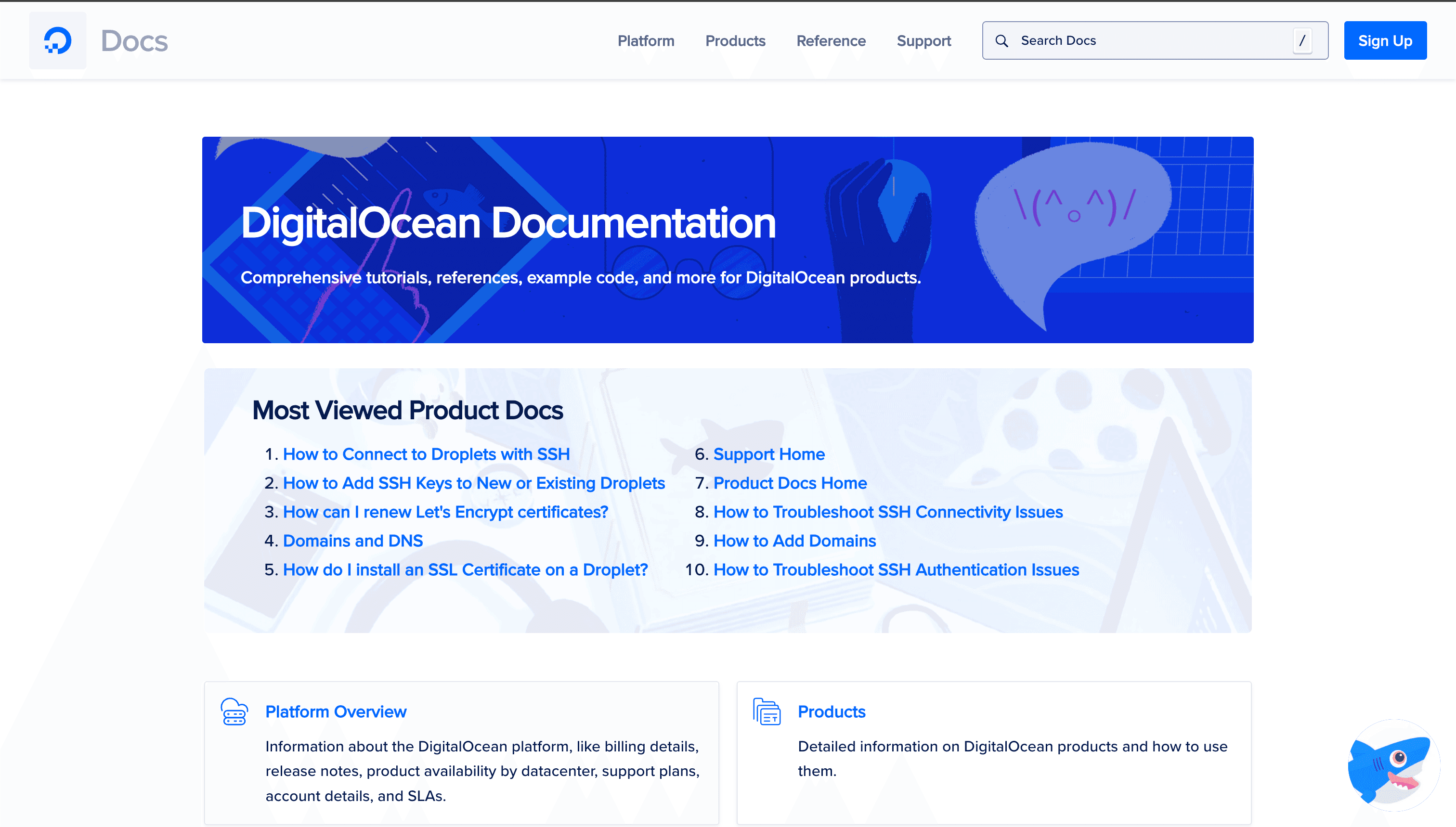 DigitalOcean Documentation screenshot