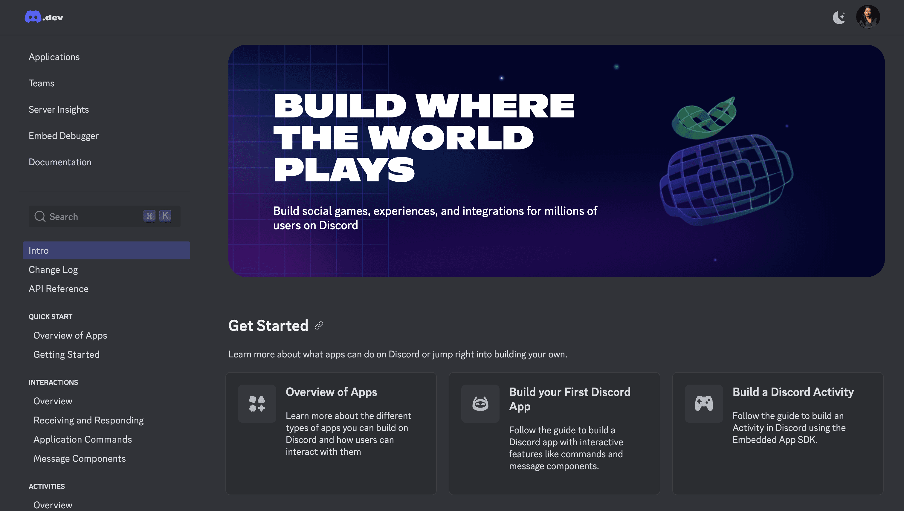 Discord Documentation screenshot