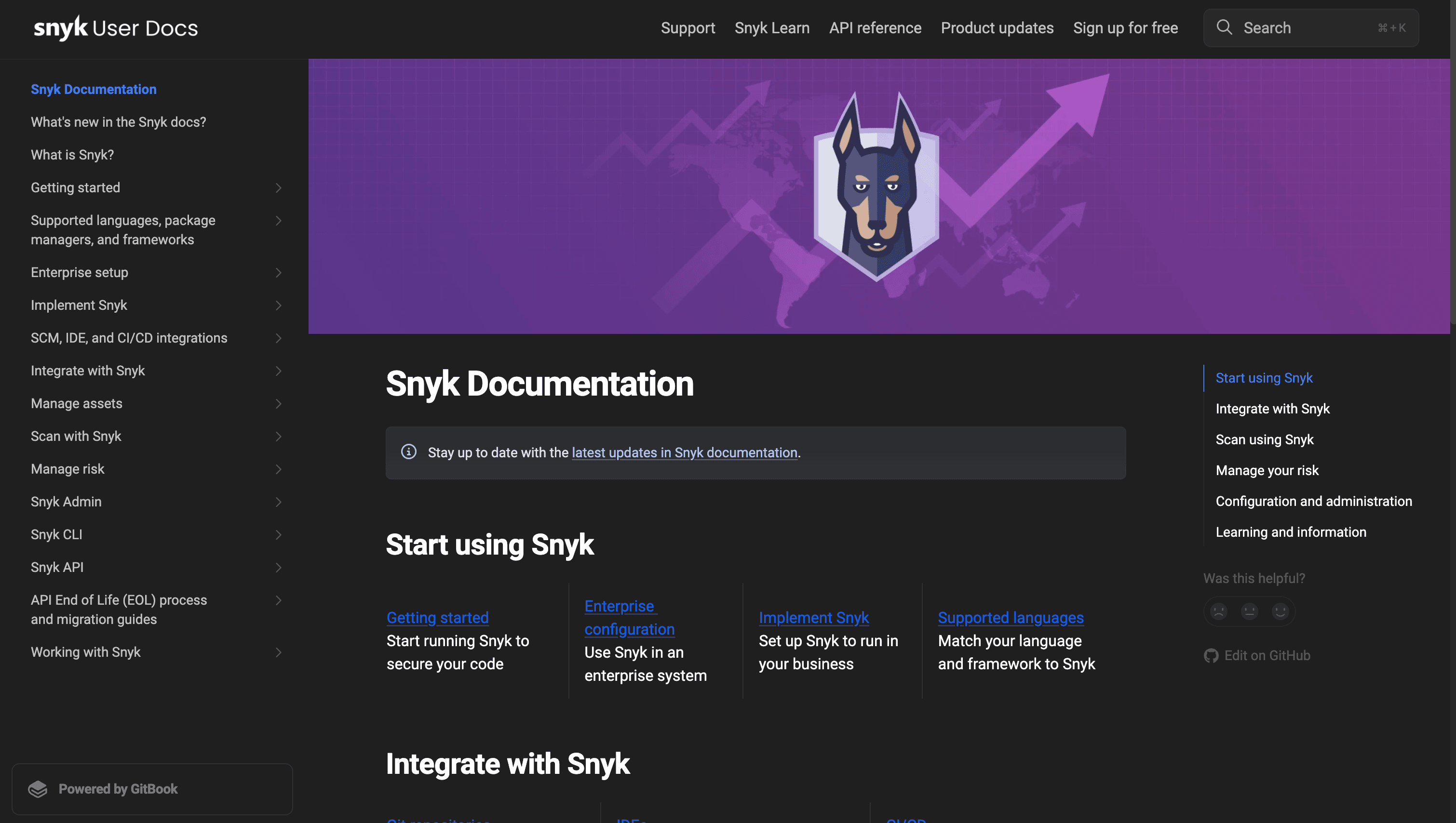 Snyk Documentation screenshot