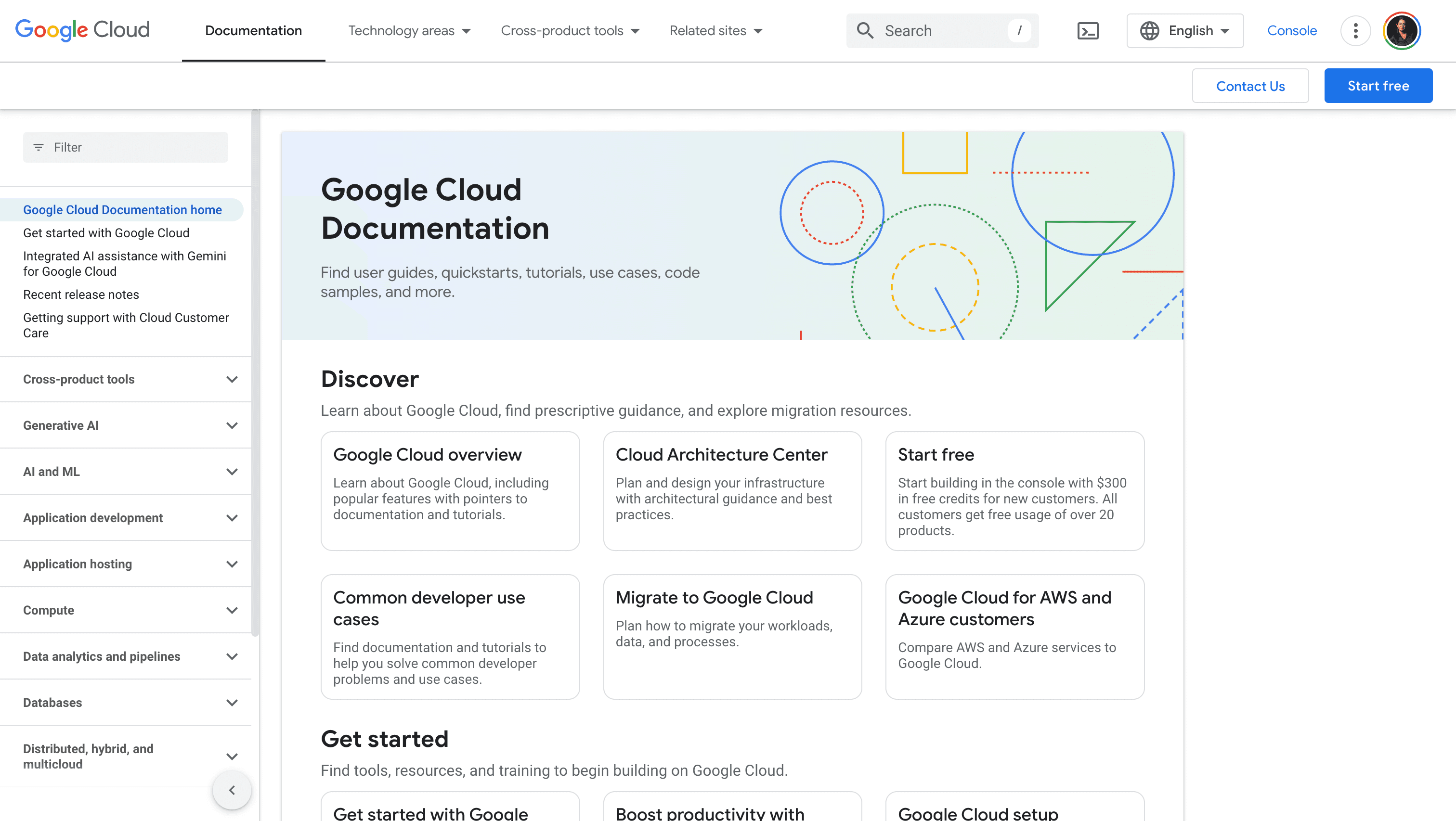 Google Cloud Documentation screenshot