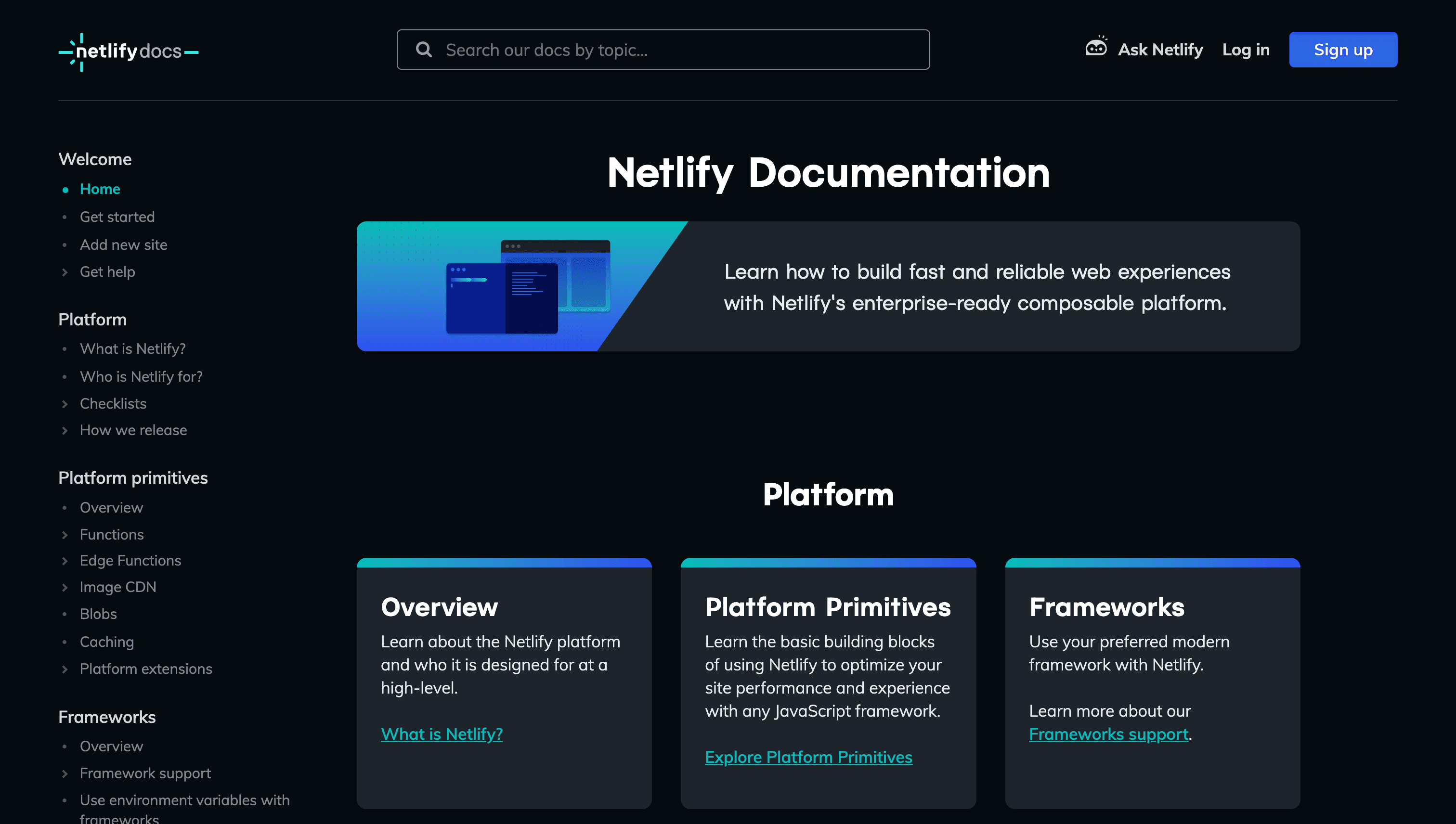 Netlify Documentation screenshot