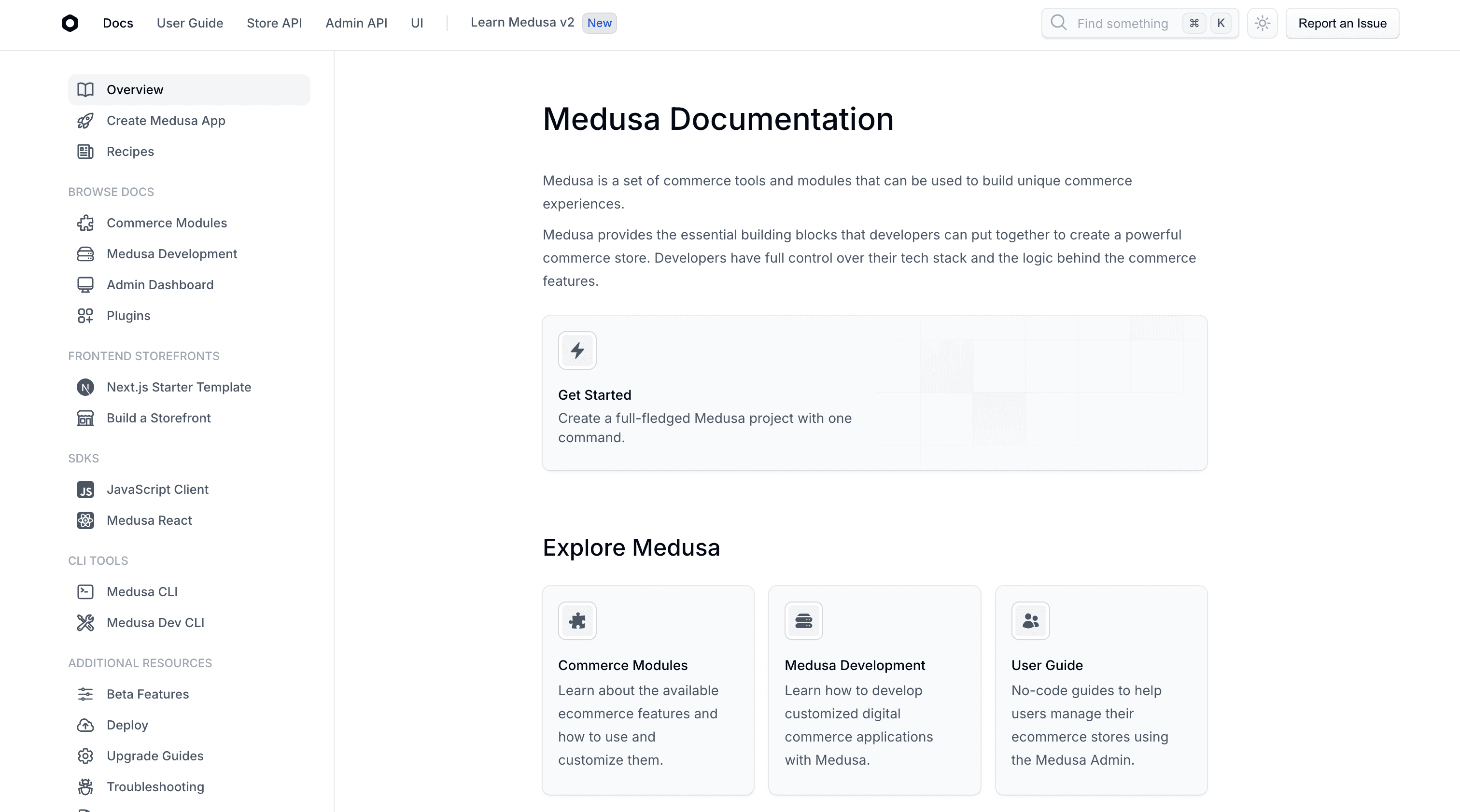 Medusa Documentation screenshot